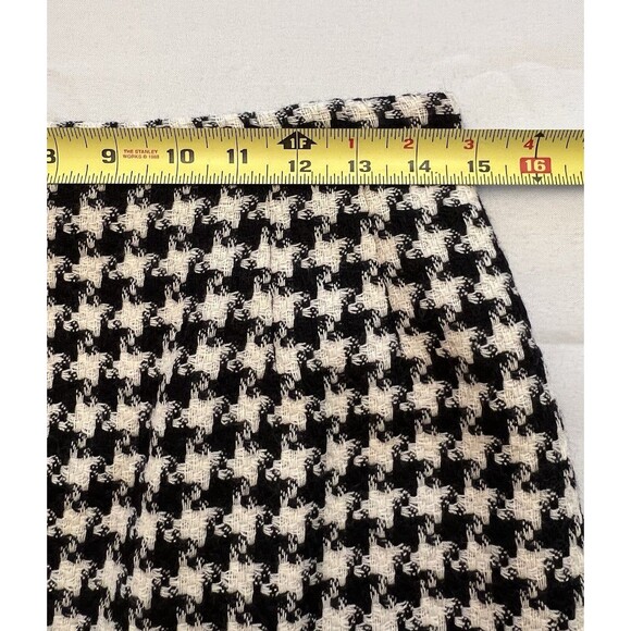 CHADWICKS Black White Houndstooth Pencil Skirt Women 10 Petite Wool Lined Career - Picture 9 of 10
